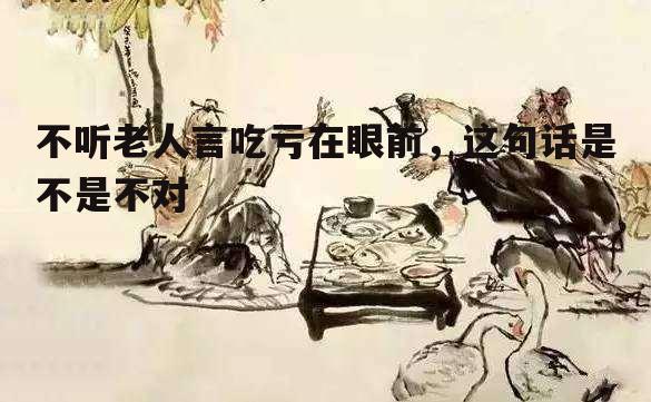 不听老人言吃亏在眼前，这句话是不是不对(不听老人言 吃亏在眼前说说)